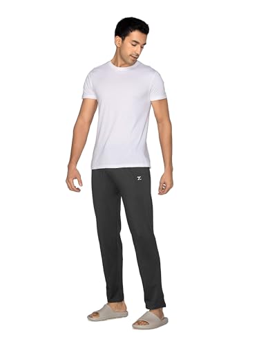 Image of XYXX Athleisure Men's Cotton Modal Track Pant | Antimicrobial Peach Finish | Solid Ace Regular Fit Casual Lounge Pant with Zipper Pocket