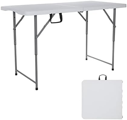 ANJONG ANJ 4ft Folding Table Outdoor Tables Picnic Table Barbecue Camping Tables Courtyard Leisure Portable Tables Balcony Table
