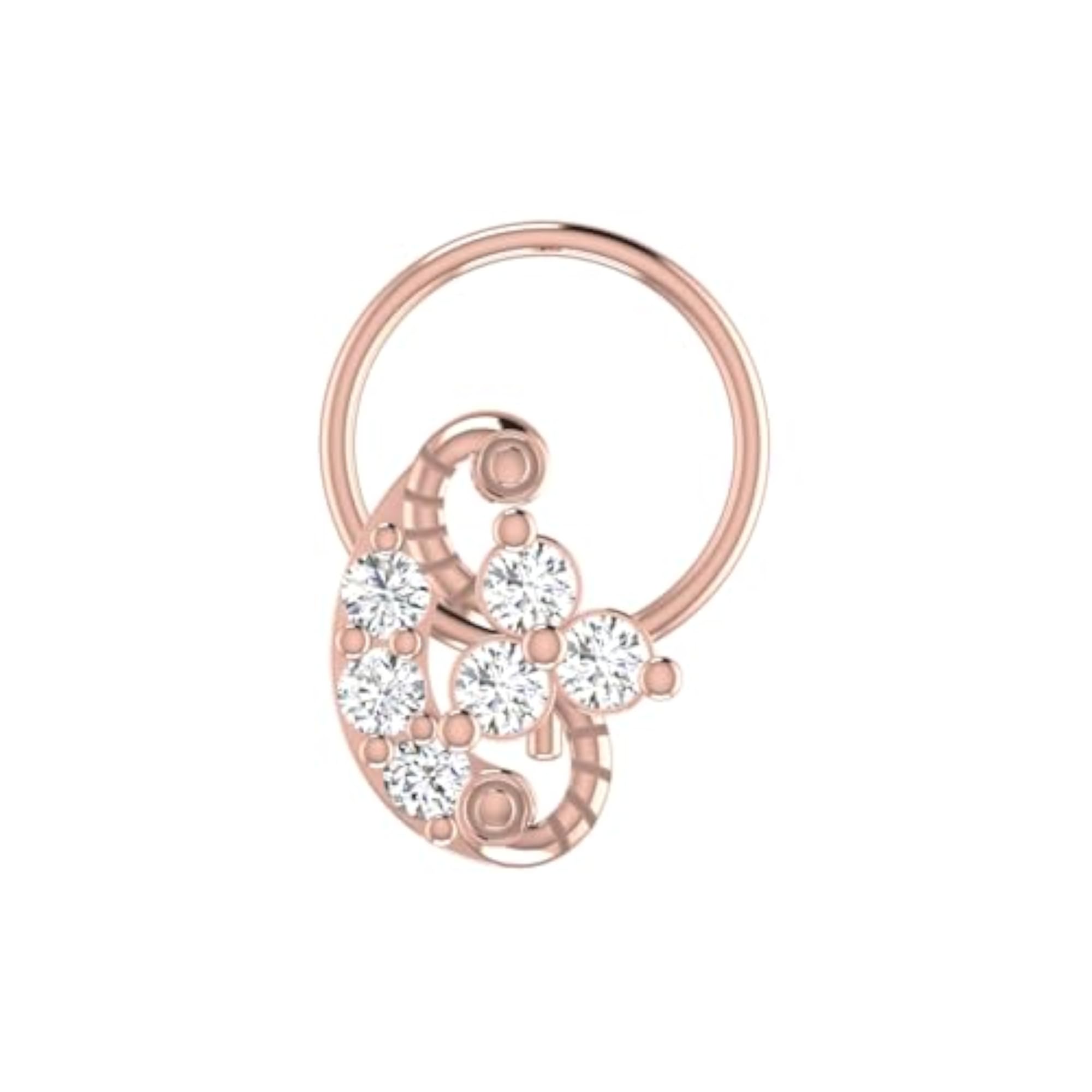 Women's 14Kt Rose Gold Stud Nosering