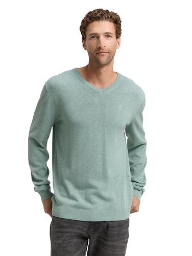 TOM TAILOR 1039811 Suéter pulóver, 28732-Dark Smoke Green Melange, XL para Hombre