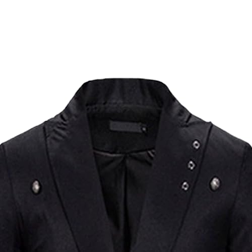 Men's Slim Fit Retro Prom Suit Jacket One Button Party Swallowtail Coats Medieval Solid Tailcoat Jacket3
