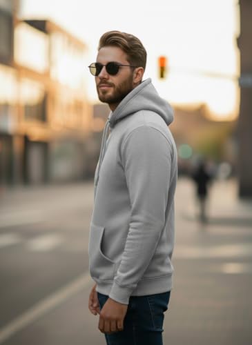 Image of Men Regular Fit Fleece ||Black||Hoodie Solid||Sweatshirt-JM3860