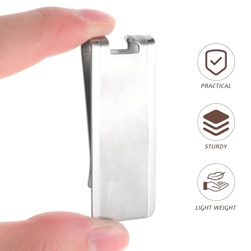 Pinza para billetes de metal plateado ligera multifuncional para hombres 4