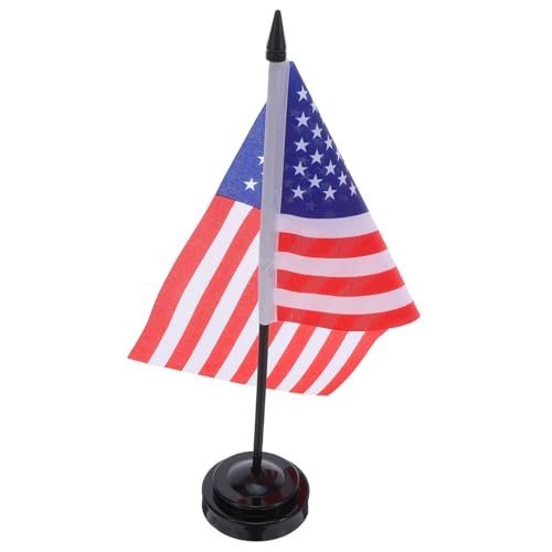 OUNONA 10 セット安定したベース付き小型デスクフラッグ オフィス会議室や室内装飾用の迅速立可能なテーブル国旗
