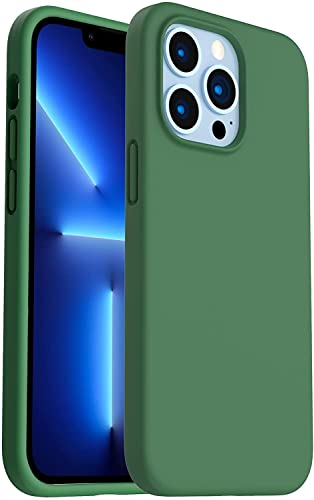 Case/Cover Premium Silicone Protective Case for iPhone 13/13 Pro /13 Pro Max Hard Silicone Shell Soft Microfiber Liner Cushion Cover Thin Full Body Protective (Green, iPhone 13 Pro)