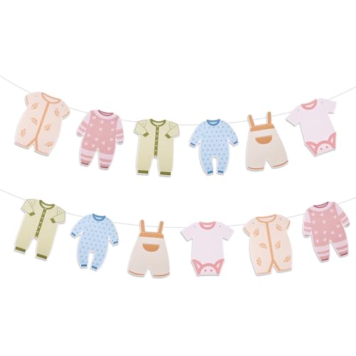 Guirlande papier douche bébé vêtements colorés