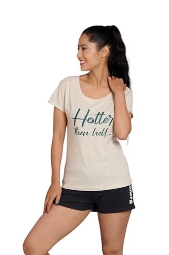 Image of Go Devil Women's Casual Printed Round Neck Oversized Stylish T Shirt