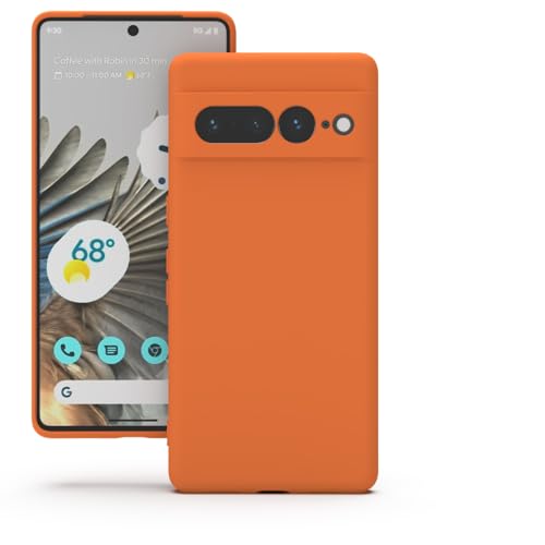 Image of YATWIN Silicone Back Case for Google Pixel 7 Pro, Soft-Touch Phone Back Cover for Google Pixel 7 Pro - Orange