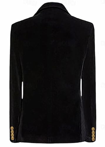 Men's Velvet Blazer Double Breasted Overcoat Notch Lapel Dinner Suit Jacket Coat for Prom Wedding Party Dinner3