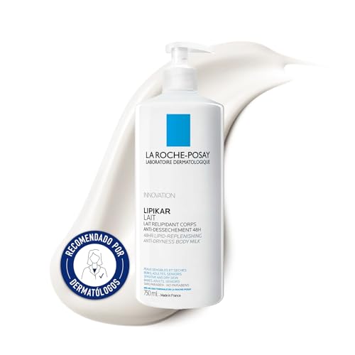La Roche Posay Leche Hidratante Corporal, Apta para Pieles Secas, Muy Secas o Atópicas, 48 Horas de Hidratación y Protección, Fórmula con Niacinamida y Manteca de Karité, Lipikar, 750 ml