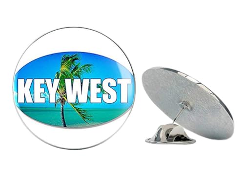 Oval Key WEST w/Palm Tree BG (Miami Florida) Metal 0.75