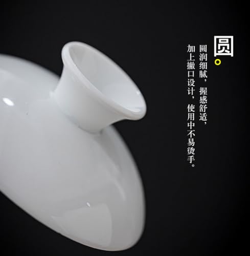 Image of Liang baobao Gaiwan with 4 Cups Sets White Porcelain Chinese Tea cups Gongfu Tea Set (landscape)