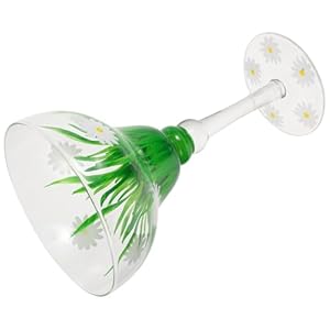 Jojofuny Gänseblümchen Margaritaglas Handbemalt