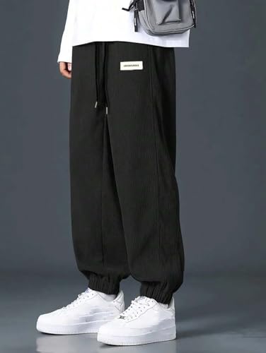 Image of KOTTY Men's Solid|Button|Wide|Loose fit|Corduroy Trousers & Pant for Men