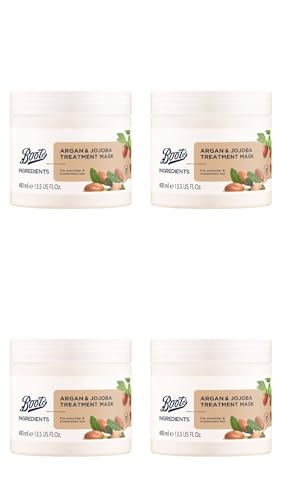 Boots Ingredients Argan and Jojoba Treatment Mask 13.52 Fl Oz. (Pack of 4)