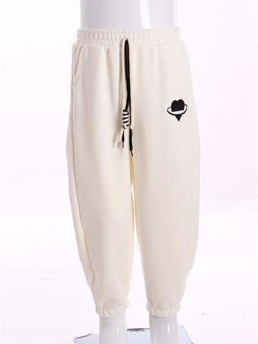 TiaoBug Kids Boys Girls Embroidery Sweatpants with Pockets Elastic Waistband Cute Joggers Pants for Jogging4