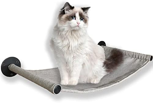 NEECONG Cat Hammock Wall Mounted Cat Wall Shelves Furniture for Sleeping, Playing, Climbing, and Lounging - Metal Bracket Easily Holds up to 45 lbs…