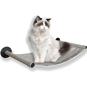 NEECONG Cat Hammock Wall Mounted Cat Wall Shelves Furniture for Sleeping Playing Climbing and Lounging Metal Bracket Easily Holds up to 45 lbs