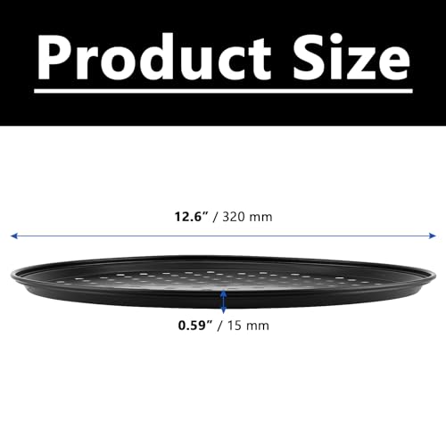 MANCHAP 4 PCS 32cm Pizza Tray, 12.5 Inch Non Stick Carbon Steel Pizza Tray with Holes, Black Round Pizza Baking Oven Pans for Baking - Image 3