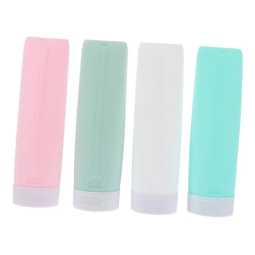 TOYANDONA 4個 硅?旅行用詰め替えボトル 軽量コンパクト漏れ防止シャンプー容器 持ち運び便利な再利用可能シリコン製化粧品装瓶