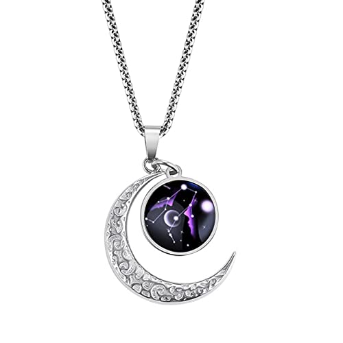 Collar Del Zodiaco Hombres Y Mujeres Colgante Retro Luminoso Personalidad Pareja Collar Accesorios Géminis Cover