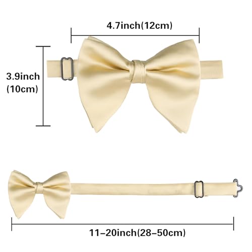 Image of Alizeal Velvet Pre-tied Adjustable Bow Tie for Men Oversize Formal Solid Tuxedo Bowtie