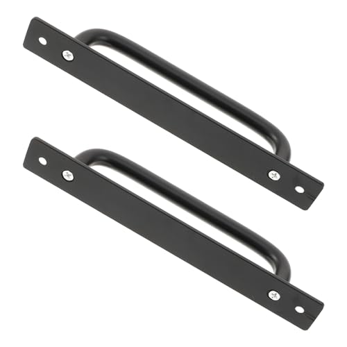 Toddmomy 2個 キッチンドアハンドル アルミ合製 ブラックマット仕上げ 引き戸用快適グリップ ドア取っ手交換用 多用途ゲートハンドル 家 業務