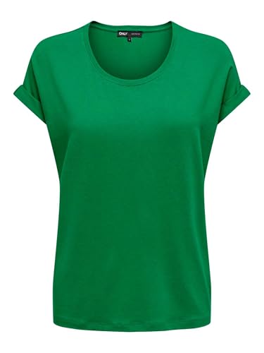ONLY Damen Top Kurzarm Rundhals T-Shirt Moster Weiß Schwarz XS S M L XL XXL, Größe:XS, Farbe:Jolly Green 15106662
