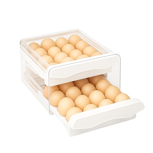 Egg organizer for fridge -Egg Tray-Egg holder-egg container-Egg container for fridge Fridge organizers and storage - 2 layer/32 eggs holder - Egg Storage containers - Egg tray fridge organizer
