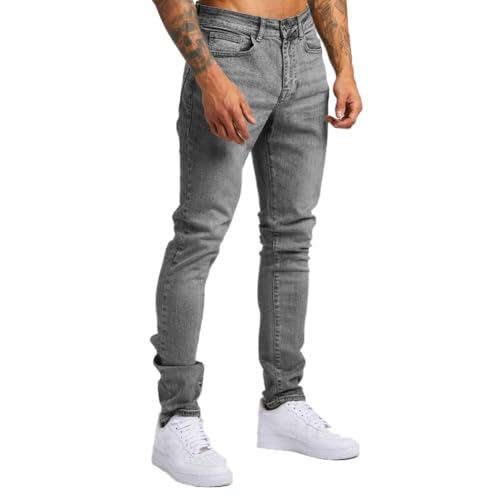 Mens Skinny Jeans Tapered Stretchy Classic Casual Streetwear Fashion Slim Fit Denim Pants