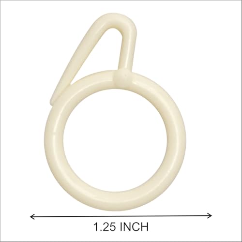 Image of ProKart - Premium Plastic Curtain Rings Hook for Windows Curtains, Door Curtains, Bathroom Curtains and Other Multipurpose Usage 1.5 Inch Inner Diameter (Off-White, Pack of 100)