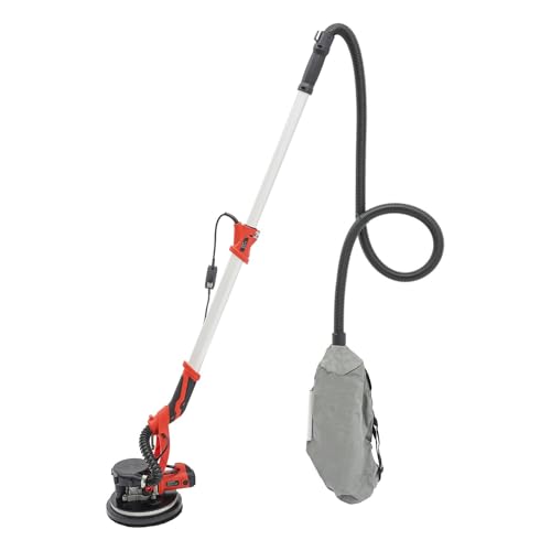 Wandschleifer Deckenschleifer Trockenbauschleifer Elektroschleifer Schleifgerät Schleifmaschine Renovierungswerkzeug mit LED Licht 750W Leistung 6 Geschwindigkeiten 255mm Schleifscheibe (Rot)