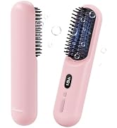 Sunwhisper Cordless Hair Straightener Brush - 200 Million Anion Hair Straightener Brush for Fine ...