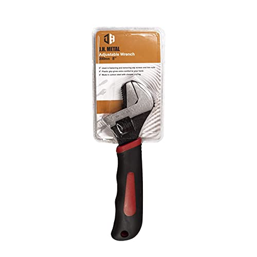J.h. Metal Adjustable Wrench With Rubberized Anti-Slip Grips- Forged, Heat Treated, Chrome-Plated (8-Inch) #TOP7
