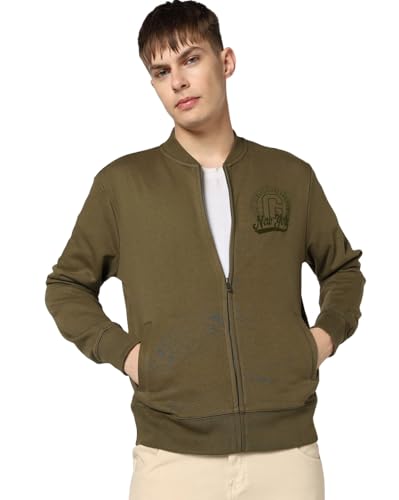 Image of Gap Men Stylised Full Sleeves Collared Cotton Blend Sweatshirt