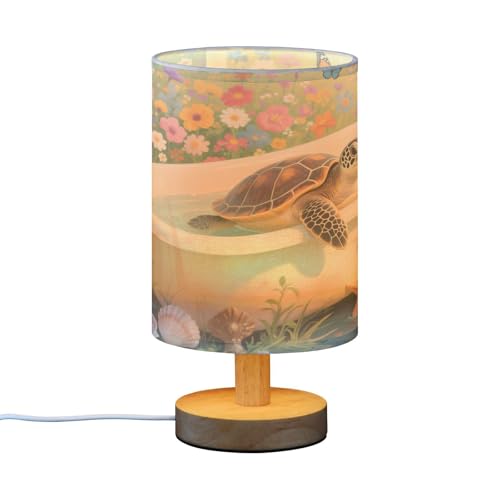 Lámpara de mesa de noche con tortuga verde para niños miniatura 2