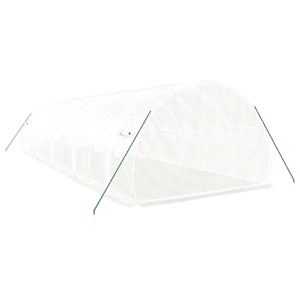 Szklarnia ze stalową ramą, biała, 30 m², 10 x 3 x 2 m, do ogrodu, roślin, warzyw, ziół, kwiatów, inspektów, szklarni na pomidory, zimowania, ochrona przed mrozem, odporna na warunki