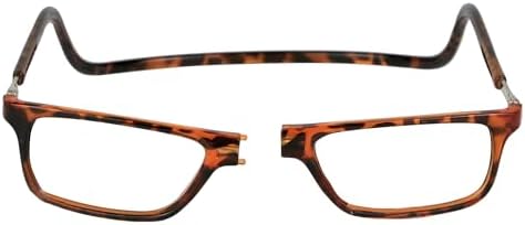 NEW VISION Lesebrille mit Magnetverschluss, Lesebrillen, Bequem Magnetverschluss Vorne, Reading Glasses NV2904, Lesehilfe für Damen Herren(Braun, 2.0)