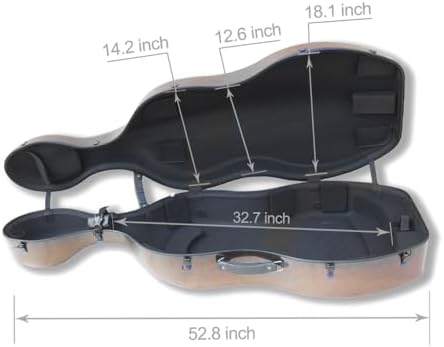 Amazon.co.jp: Vetimobato カーボンファイバーチェロケース 4/4 フル