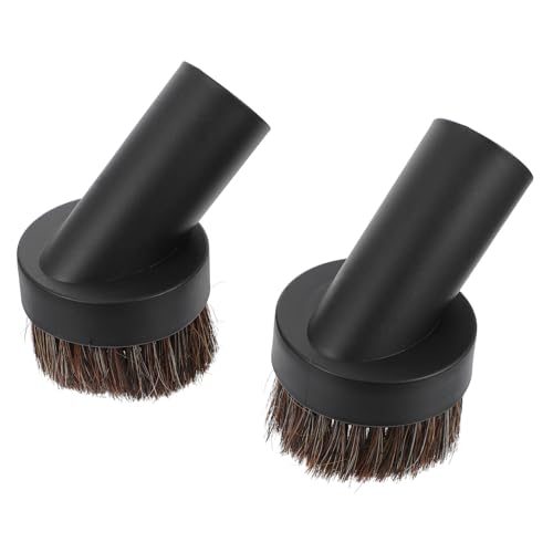 POPETPOP Cepillo para Aspiradora Circular De 32 Mm, Cepillo para Polvo Cerdas De Caballo, Accesorio De Vacío Compatible, Adecuado para Limpieza De Esquinas y Muebles, Pack De 2 Unidades
