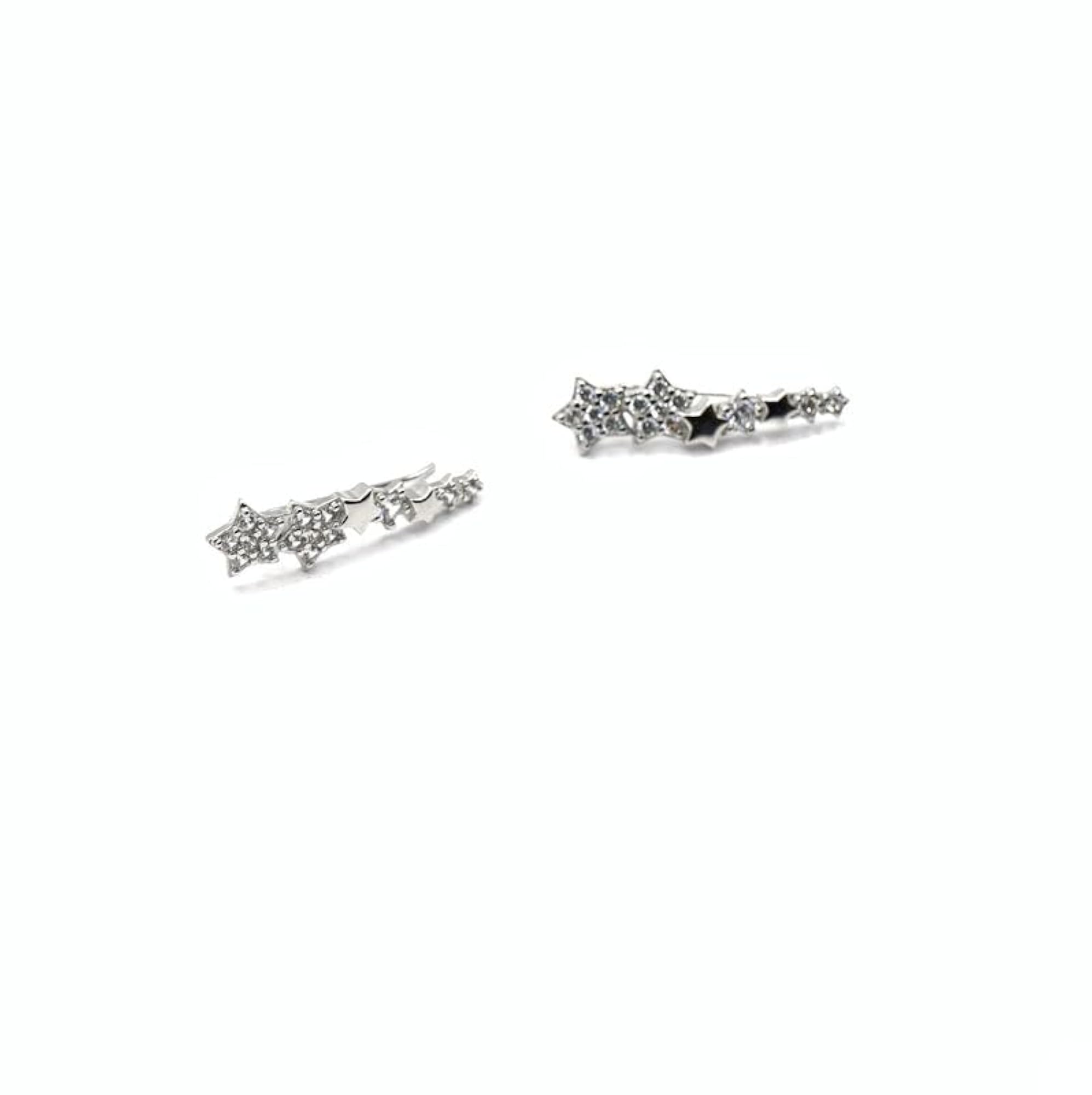 925 Pure Silver Celestial Star Climber Earrings, Statement