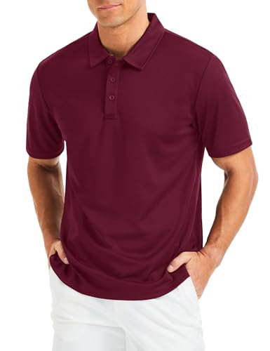 Cavva Mens Polo Shirts Performance Short Sleeve Dry Fit Moisture Wicking Collared Men's Golf T-Shirt Athletic