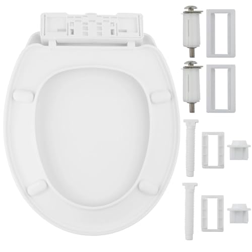 LxsNyvantic Tipo O Tapa Wc Universal,Tapa Wc,toilet Seat,Material PP,Descenso Silencioso,Dos Métodos De Instalación,Apta Para La Mayoría De Los Inodoros Tipo O En El Mercado (blanco)