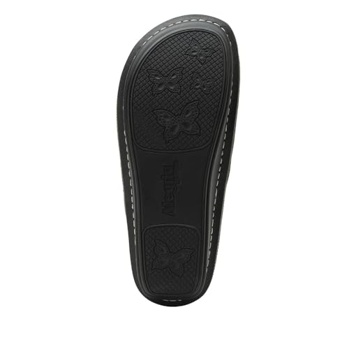 Image of Alegria Women Kamila - Timeless Comfort, Arch Support and Style for Everyday Elegance - Nursing and Healthcare Professionals Slip-Resistant Mules - Open Back Leather Comfort Walking Clog Shoes