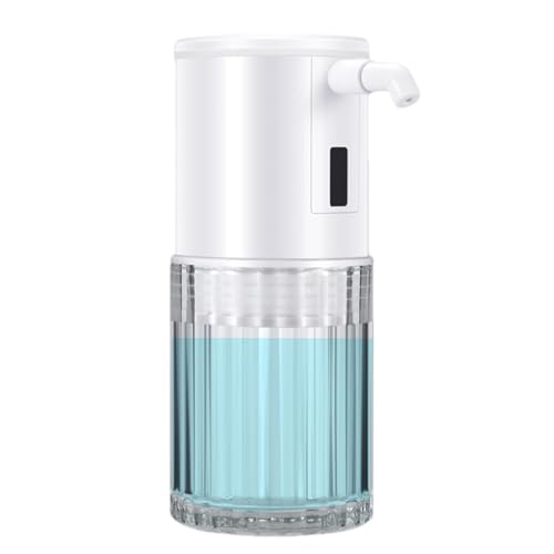 Dispensador de enjuague bucal de vidrio, contenedor de enjuague bucal sin contacto, recipiente de lavado bucal recargable para encimera, dispensador de bomba bucal de vidrio de 3 modos para baño y