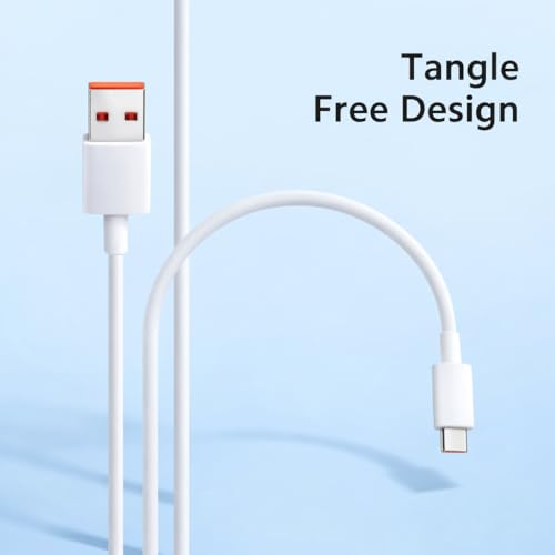 Image of mPix Original 67W HyperCharge Fast Turbo Charging Data Cable | Type-C USB Cable Compatible with Redmi Note 13 Pro /12 Pro /11 Pro 5G /11S /10 Pro Max, Poco X5 /X4 Pro /X3 Pro, Mi 14 /11