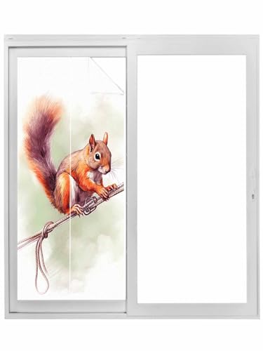 Película decorativa para ventana con ardilla, 24x59 in
