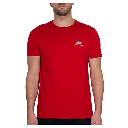 Alpha Industries Basic T Small Logo T-Shirt für Herren RBF Red – Ansicht 1