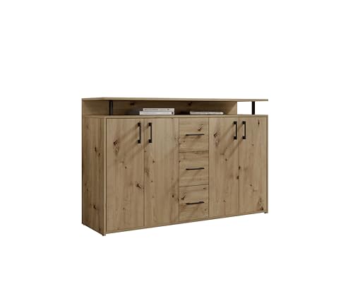 AVANTI TRENDSTORE DORO - cassettiera da ingresso, comó portaoggetti con 4 ante e 3 cassetti in legno truciolare. Dipsonibile 4 colori. Dimensioni ca. LAP 139x90x34 cm