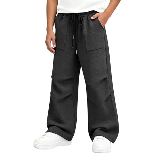 Pantalones deportivos para niñas de pierna abierta, estilo suave de cintura alta y forro polar